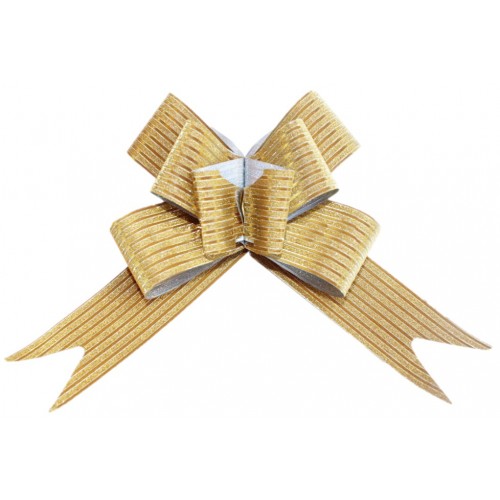 Laço Pronto Glitter Listrado Dourado 3cm X 45cm